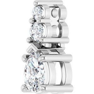 10K White Gold 4.5x3 mm Pear Pendant Mounting – image 3