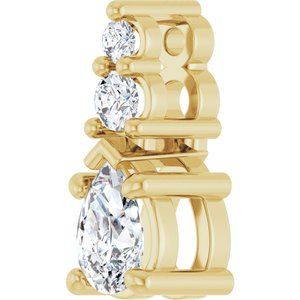 18K Yellow Gold 4.5x3 mm Pear Pendant Mounting – image 3
