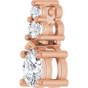 10K Rose Gold 4.5x3 mm Pear Pendant Mounting – image 3