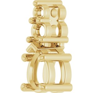 10K Yellow Gold 4.5x3 mm Pear Pendant Mounting – image 4