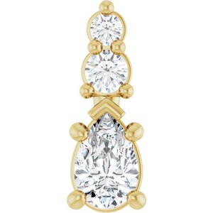 14K Yellow Gold 4.5x3 mm Pear Pendant Mounting