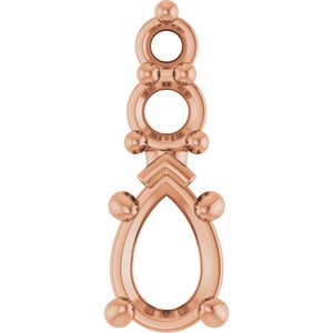 14K Rose Gold 4.5x3 mm Pear Pendant Mounting – image 2