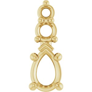 10K Yellow Gold 4.5x3 mm Pear Pendant Mounting – image 2