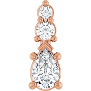 18K Rose Gold 4.5x3 mm Pear Pendant Mounting