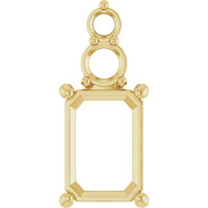 14K Yellow Gold 10x7 mm Emerald Pendant Mounting – image 2