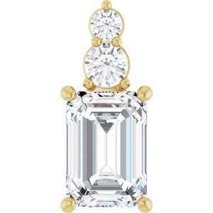 18K Yellow Gold 10x7 mm Emerald Pendant Mounting