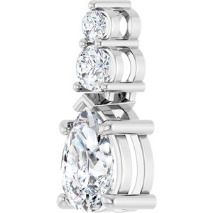 18K White Gold 9x6 mm Pear Pendant Mounting – image 3