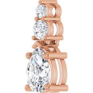 10K Rose Gold 9x6 mm Pear Pendant Mounting – image 3