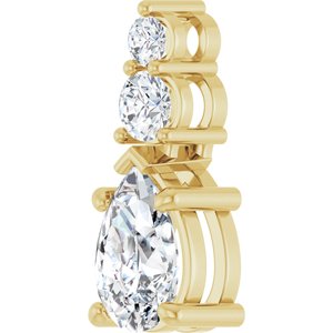 14K Yellow Gold 9x6 mm Pear Pendant Mounting – image 3