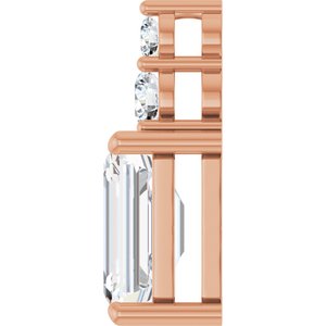 10K Rose Gold 10x7 mm Emerald Pendant Mounting – image 5