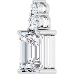 Platinum 10x7 mm Emerald Pendant Mounting – image 3