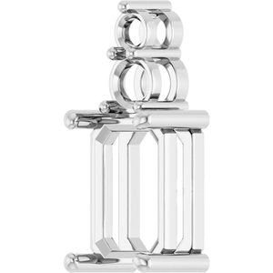 18K White Gold 10x7 mm Emerald Pendant Mounting – image 4