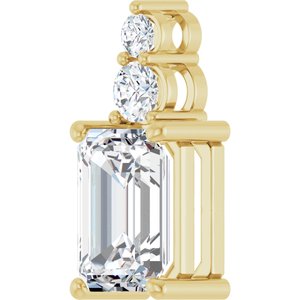 14K Yellow Gold 10x7 mm Emerald Pendant Mounting – image 3