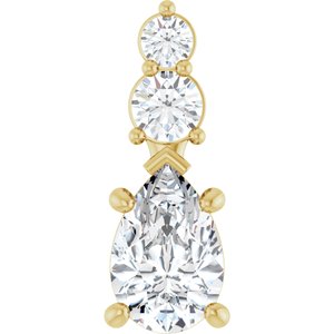 14K Yellow Gold 9x6 mm Pear Pendant Mounting