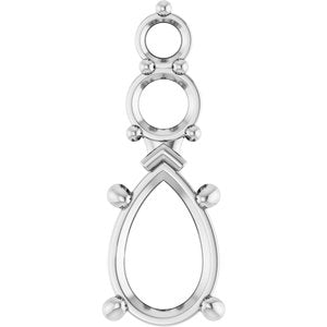 Sterling Silver 9x6 mm Pear Pendant Mounting – image 2