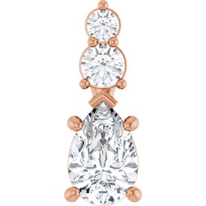 14K Rose Gold 9x6 mm Pear Pendant Mounting