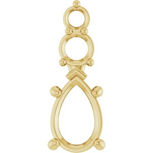 10K Yellow Gold 9x6 mm Pear Pendant Mounting – image 2
