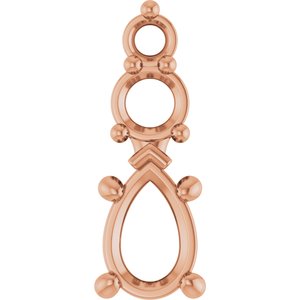 18K Rose Gold 6x4 mm Pear Pendant Mounting – image 2