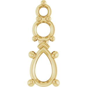 18K Yellow Gold 6x4 mm Pear Pendant Mounting – image 2