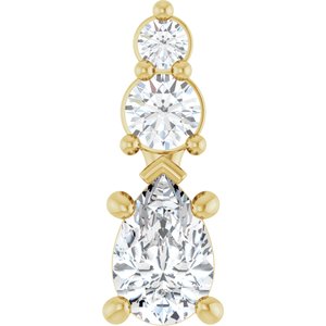 18K Yellow Gold 6x4 mm Pear Pendant Mounting