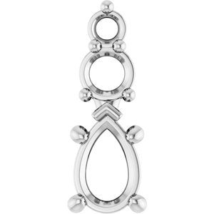 18K White Gold 6x4 mm Pear Pendant Mounting – image 2