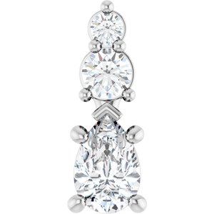 10K White Gold 6x4 mm Pear Pendant Mounting