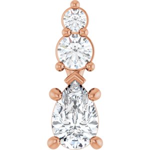 14K Rose Gold 6x4 mm Pear Pendant Mounting
