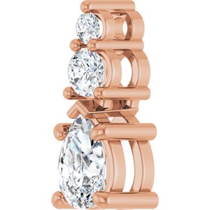 14K Rose Gold 6x4 mm Pear Pendant Mounting – image 3
