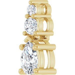 18K Yellow Gold 6x4 mm Pear Pendant Mounting – image 3
