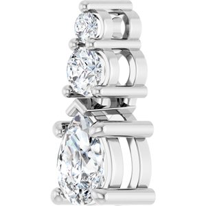 Platinum 6x4 mm Pear Pendant Mounting – image 3