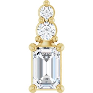 14K Yellow Gold 4.5x3 mm Emerald Pendant Mounting