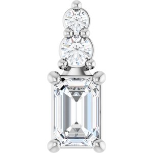 Sterling Silver 4.5x3 mm Emerald Pendant Mounting