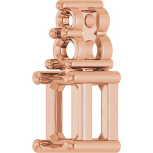 14K Rose Gold 4.5x3 mm Emerald Pendant Mounting – image 4