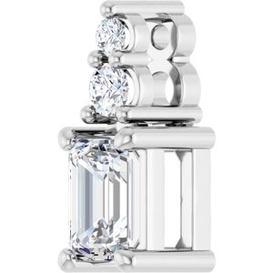 14K White Gold 4.5x3 mm Emerald Pendant Mounting – image 3