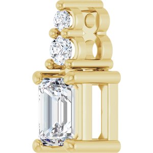 10K Yellow Gold 4.5x3 mm Emerald Pendant Mounting – image 3