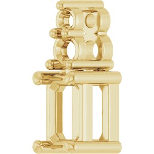 10K Yellow Gold 4.5x3 mm Emerald Pendant Mounting – image 4