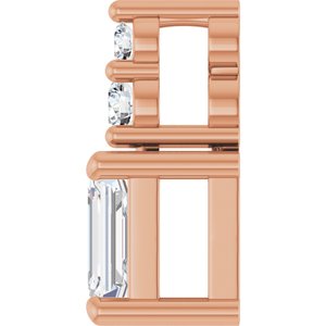 14K Rose Gold 4.5x3 mm Emerald Pendant Mounting – image 5
