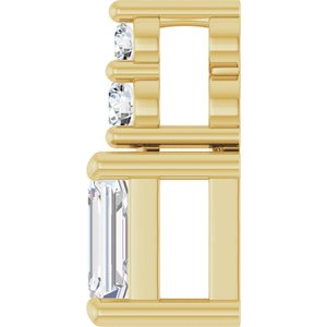 10K Yellow Gold 4.5x3 mm Emerald Pendant Mounting – image 5