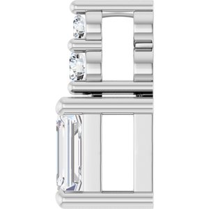 18K White Gold 4.5x3 mm Emerald Pendant Mounting – image 5