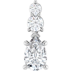 14K X1 White Gold 8.5x5.5 mm Pear Pendant Mounting