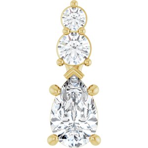10K Yellow Gold 8.5x5.5 mm Pear Pendant Mounting