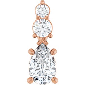 14K Rose Gold 8.5x5.5 mm Pear Pendant Mounting