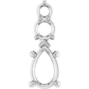 Platinum 8.5x5.5 mm Pear Pendant Mounting – image 2