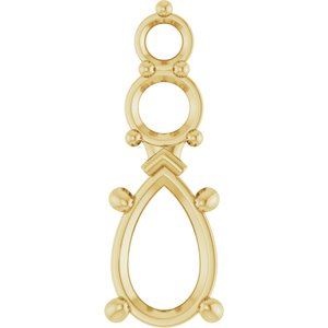10K Yellow Gold 8.5x5.5 mm Pear Pendant Mounting – image 2