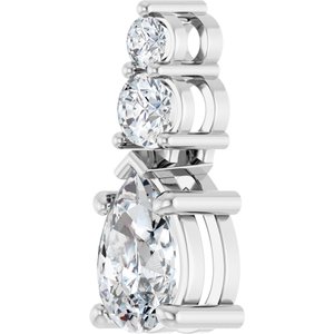 18K White Gold 8.5x5.5 mm Pear Pendant Mounting – image 3
