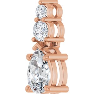 18K Rose Gold 8.5x5.5 mm Pear Pendant Mounting – image 3
