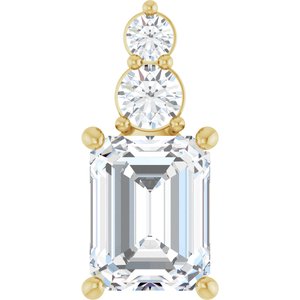 14K Yellow Gold 9x7 mm Emerald Pendant Mounting