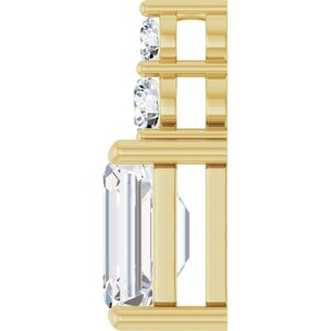 14K Yellow Gold 9x7 mm Emerald 1/3 CTW Natural Diamond Semi-Set Pendant – image 5