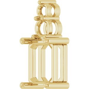 10K Yellow Gold 9x7 mm Emerald Pendant Mounting – image 4