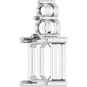 Continuum Sterling Silver 9x7 mm Emerald Pendant Mounting – image 4